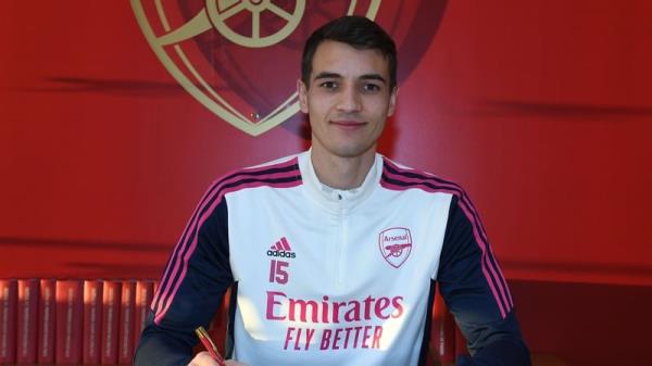 Arsenal unveiled new signing Jakub Kiwior at Lo<em></em>ndon Colney