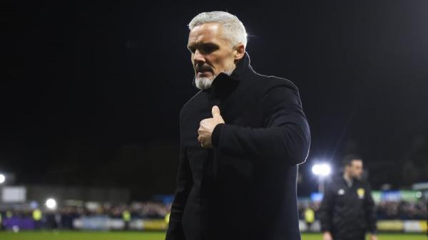 Jim Goodwin during the Scottish Cup fixture against Darvel