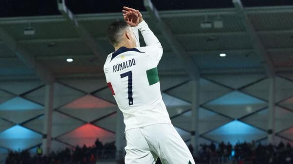 Cristiano Ro<em></em>naldo celebrates his goal