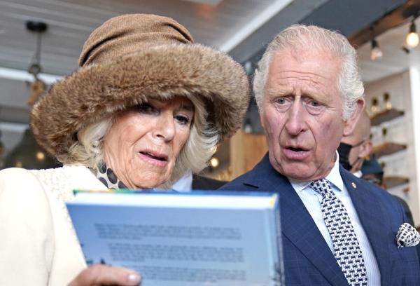 Charles and Camilla visit a brewery during a royal tour of Canada in May 2022.