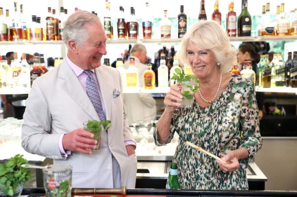 Charles and Camilla enjoy a mojito as they visit a restaurant in Havana, Cuba, in March 2019.