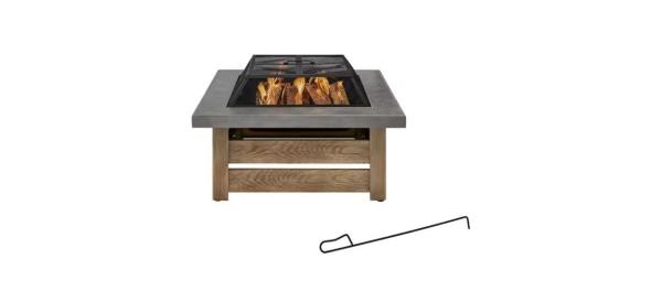 Hampton Bay Sto<em></em>neham Wood Fire Pit with Tile Top