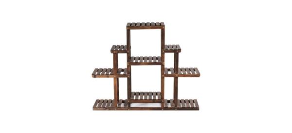 best Costway Six-tier Wood Outdoor Plant Display Rack