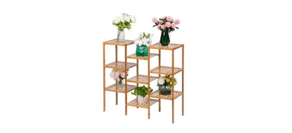 best Arlmont & Co. Bamboo Nine-layer Plant Shelf