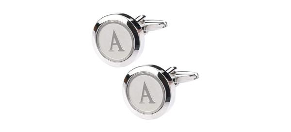 Dannyshi Men's Classic Stainless Steel Initial Cuffl<em></em>inks