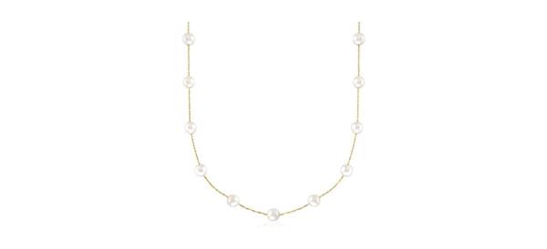 Ross-Simons Cultured Pearl Station Necklace