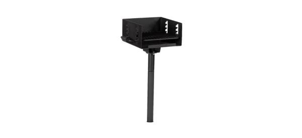 Titan Great Outdoors Park-Style Charcoal Grill With Single Post And Adjustable Grate