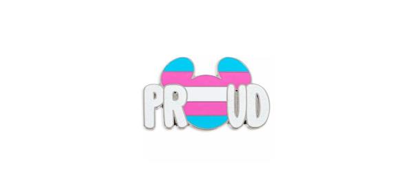 Mickey Mouse Icon Pin With Transgender Flag