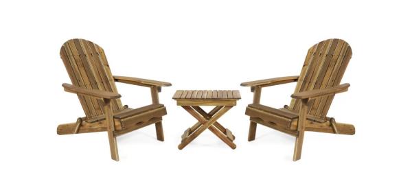 Rosecliff Heights Solid Wood Folding Adiro<em></em>ndack Chairs with Table