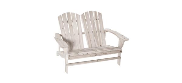 Outsunny Natural Fir Wooden Adiro<em></em>ndack Chair with Wide Armrest