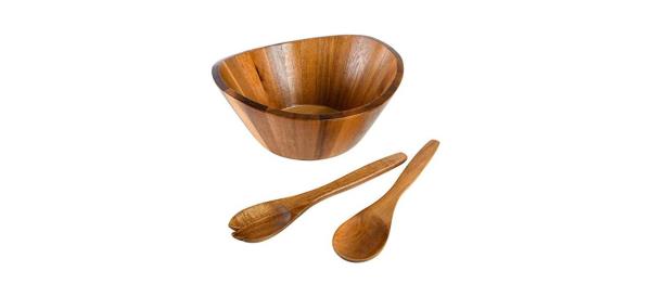 Gibson Home Sherwood Three-Piece Acacia Wood Salad Bowl Set