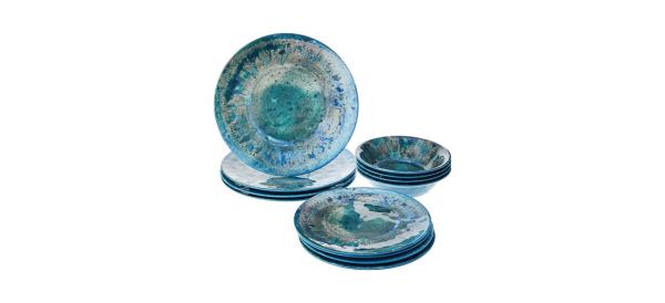 Certified Internatio<em></em>nal Radiance Teal Melamine Dinnerware Set