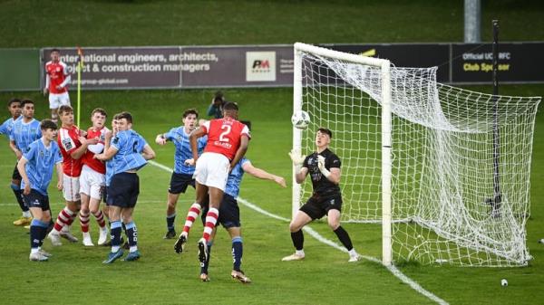 Noah Lewis heads home Pat's third in the UCD Bowl