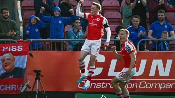 Chris Forrester of St Patrick's Athletic celebrates after scoring his side's third goal