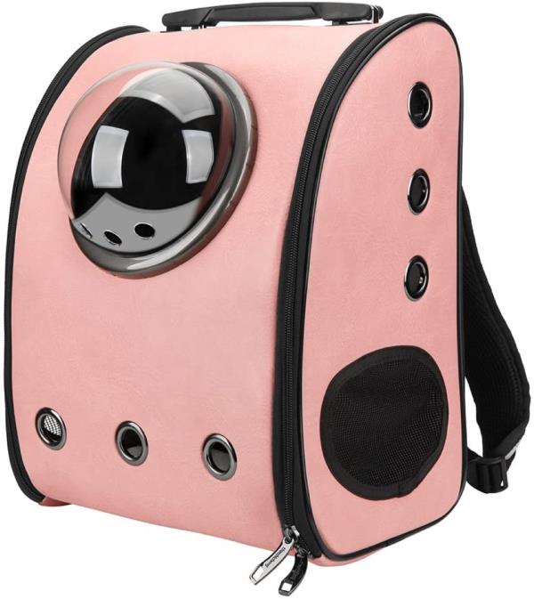 Pink cat backpack with sphere window, Amazon pet gifts